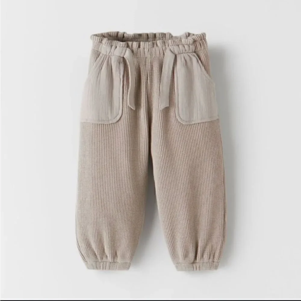 ZARA WAFFLE KNIT JOGGERS, 18-24 months